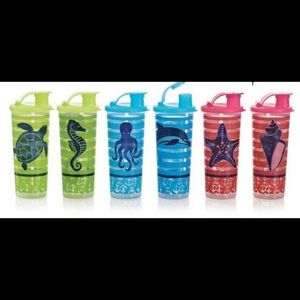 Tupperware Kitchen - New! Tupperware set of 6 seashore tumblers Tupperware Kitchen - New! Tupperware set of 6 seashore tumblers